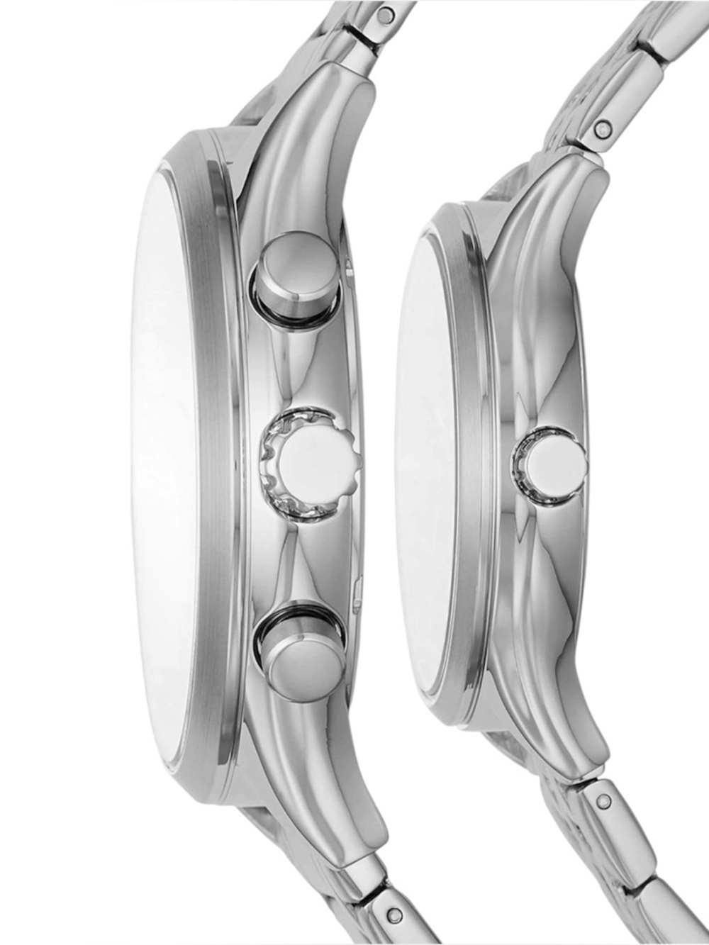 Fossil His and Her Fenmore Midsize Multifunction Stainless Steel Watch Gift Set - Picture 2 of 6